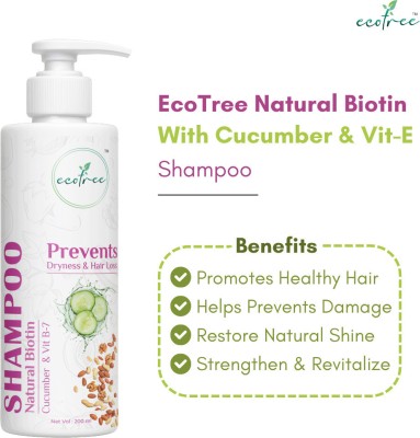 EcoTree Biotin Shampoo With Vit-B7 & Cucumber For Strong Hair, Growth, Hair Fall Control(200 ml)