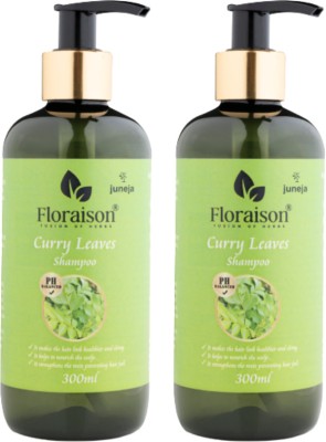 Floraison Ayurvedic Curry leaves Shampoo (pack of 2) For dandruff, Hair Fall & Thin Hair(600 ml)