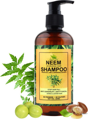 nature leaf Neem Ayurvedic Hair Shampoo with Argan Amla & Bhringraj Extract(300 ml)