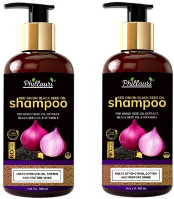 Phillauri Red Onion Black Seed Oil Strong, Smooth and Silky, Anti Dandruff Shampoo(600 ml)