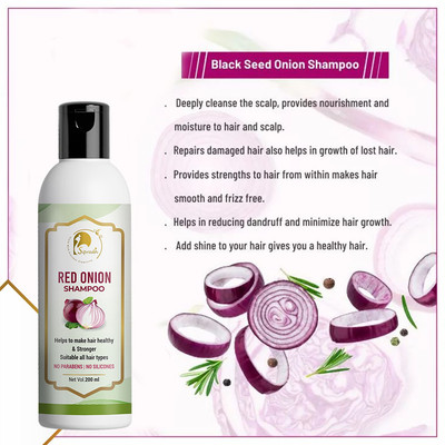Sipradh RED ONION FORMULA For Shiny, soft & strong hair!! Black Seed Oil Men & Women(200 ml)