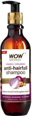 WOW SKIN SCIENCE Onion & Collagen Anti-Hairfall Shampoo | New & Improved Formulation(250 ml)