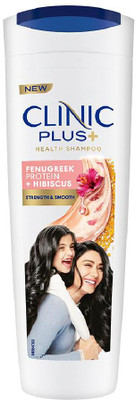 Clinic Plus Strength & Smooth Shampoo, Fenugreek Protein + Hibiscus, 355 ml(355 ml)