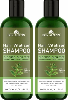 Bon Austin Hair Vitalizer Shampoo with Green Tea Extract for Stronger Hair Pack 2 100ML(200 ml)