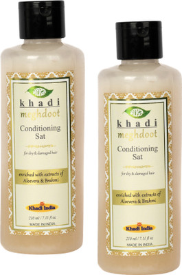 MEGHDOOT Khadi Conditioning Sat for Dry & Damaged hair with Aloevera & Brahmi 210ML(420 ml)