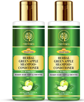 MeriBana Khadi Herbal Green Apple Shine & Gloss Shampoo & Conditioner Makes Hair Soft(420 ml)