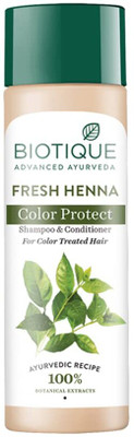 BIOTIQUE Fresh Henna Color Protect Shampoo & Conditioner For Color Treated Hair, 190 ML(190 ml)