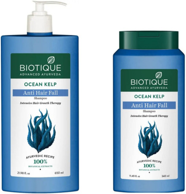 BIOTIQUE Shampoo Combo – Ocean Kelp 650 ML & Ocean Kelp 340 ML (990 ml)