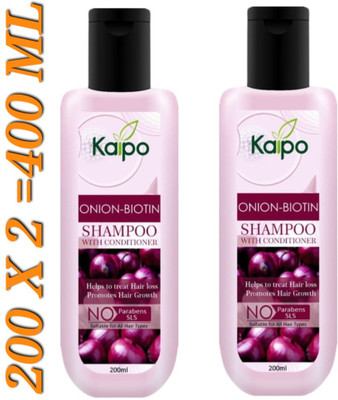 KAIPO Onion Shampoo With Conditioner For Hair Fall Control & Hair Growth 200X2=400ml(400 ml)