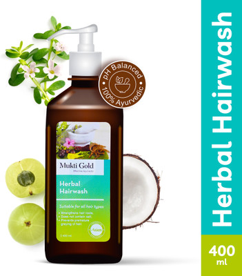 mukti gold Herbal Hairwash with Ayurvedic Ingredients | Hair Fall Control Shampoo-Pack Of 2(400 ml)