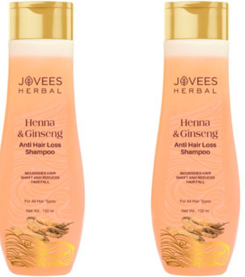 JOVEES Henna & Ginseng Anti Hair Loss Shampoo Pack of 2(300 ml)