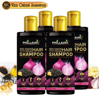 Phillauri Red Onion Black Seed Shampoo Strong, Smooth and Silky, Anti Dandruff Shampoo(400 ml)