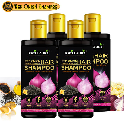 Phillauri Red Onion Black Seed Shampoo Strong, Smooth and Silky, Anti Dandruff Shampoo(400 ml)