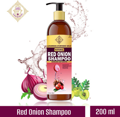 Luxurious Ayurvedic Gold Red Onion Shampoo | Hair Growth | 200ml(200 ml)