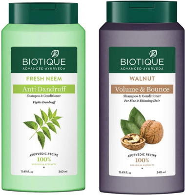 BIOTIQUE Shampoo 340 ML - Fresh Neem & Walnut(680 ml)