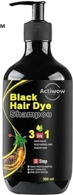 ACTIWOW Herbal 3 in 1 original Hair Dye Instant Black Hair Shampoo..13(300 ml)