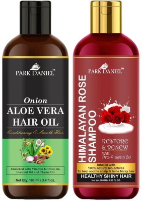 PARK DANIEL Aloe Vera Oil & Rose Shampoo Combo Pack Of 2 bottle of 100 ml(200 ml)(200 ml)