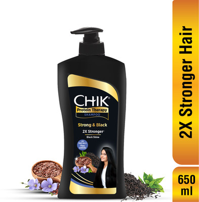 Chik Protein Solution Thick And Glossy Shampoo, Bhringraj Oil & Black Tea(650 ml)