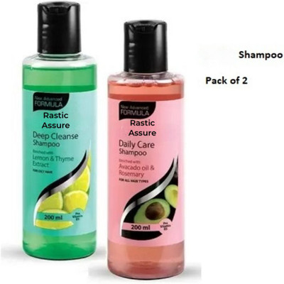 Rastic Assure Daily Care and Deep Cleanse Shampoo Pack of 2(400 ml)