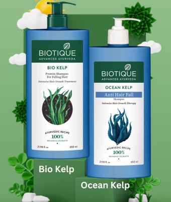 BIOTIQUE Bio Kelp Protein Shampoo for Falling Hair and Ocean kelp Intensive Hair Regrowth(1300 ml)