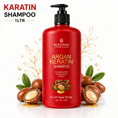 blestaaa essentialss Argan Keratin Shampoo for Healthy, Soft and Naturally Shiny Hair Everyday(1 L)