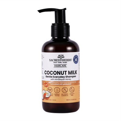 Sacred Herbs COCONUT MILK GENTLE EVERYDAY CLEANSING SHAMPOO with Himalayan Honey(180 ml)