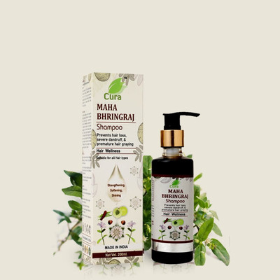 Cura Maha Bhringraj Shampoo for Hair Growth and Hair Fall Control (Pack of 2)(400 ml)
