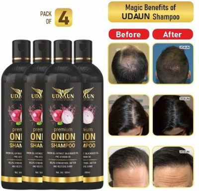 Udaun Premium Onion Shampoo Pack Of 4(400 ml)