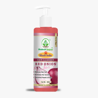 Bhudevam Naturals Khadi Red Onion Shampoo for Hair Growth & Hair Fall Control(500 ml)