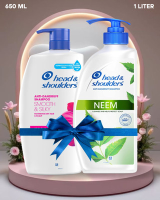 Head and Shoulders Smooth and Silky-650 ML OR Neem, Anti Dandruff Shampoo-1L(1650 ml)