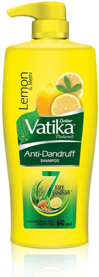 Dabur Vatika Lemon Anti-Dandruff Shampoo Reduces Dandruff from 1st wash(640 ml)