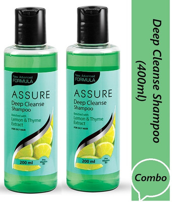 ASSURE Deep Cleanse Shampoo Enriched with lemon & Thyme Extracts 2 pack(400 ml)