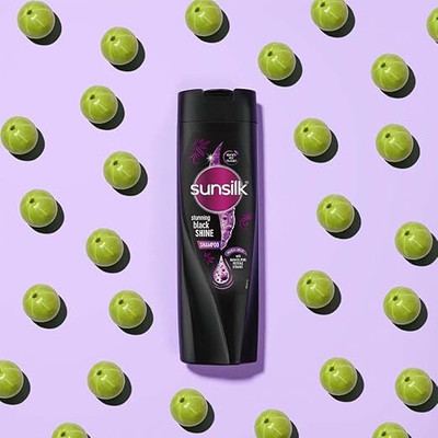 SUNSILK Stunning Black Shine Shampoo 180ml Pack Of 1(180 ml)