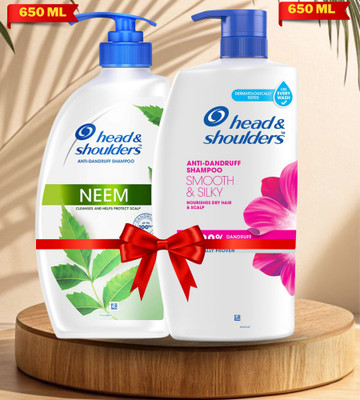Head and Shoulders Neem Smooth & Silky, Anti Dandruff Shampoo nourish, cleanses dry scalp & hair(1300 ml)