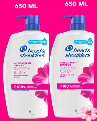 Head and Shoulders Smooth and Silky Anti-Dandruff Shampoo 650ML*2(1300 ml)