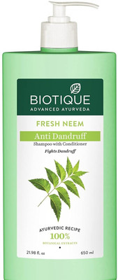 BIOTIQUE Fresh Neem anti dandruff shampoo with conditioner 650Ml(650 ml)