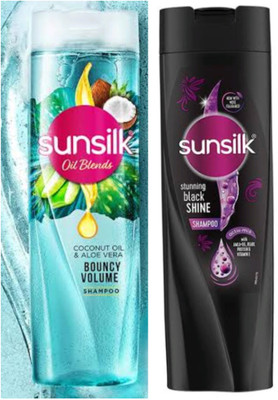 SUNSILK Stunning Black Shine Shampoo 170ml + coconut shampoo 170mls(340 ml)