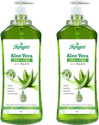 skengers Natural Aloe vera Shampoo Smoother & Shiner Hair Daily Usages(2000 ml)