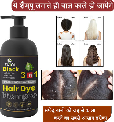 floni Hair Fruits Shining Black Conditioning Shampoo Enriched with Amla &(300 ml)