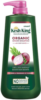 Kesh King Organic Onion Shampoo with Curry Leaves Anti Hair Fall Paraben Free(600 ml)