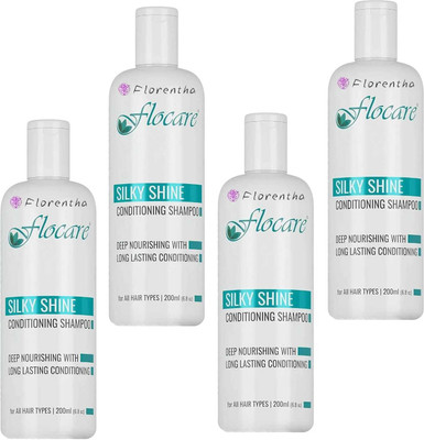FLORENTHA FLOCARE SILKY SHINE CONDITIONING SHAMPOO FOR NOURISHING HAIRS PACK OF 200ml x 4(800 ml)
