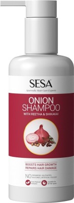 sesa Onion Shampoo with Reetha & Shikakai, with Pure Ayurvedic Herbal Extracts, No Parabens, No Sulphates, No Silicones, No Artificial Colour(300 ml)