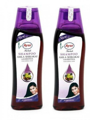 Ayur Herbal Shampoo Amla & Shikakai with Reetha 200ml (pack of 2)(400 ml)