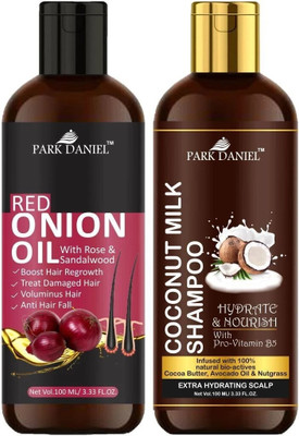 PARK DANIEL Red Onion Oil & Coconut Shampoo Combo Pack Of 2 bottle of 100 ml(200 ml)(200 ml)