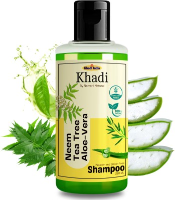 Namchi Natural Khadi Organic Neem Tea Tree Aloevera Shampoo Anti Dandruff, Itchy & Flaky Scalp(210 ml)