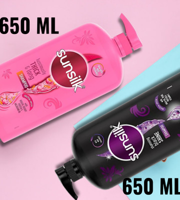 SUNSILK Stunning black shine & thick long shampoo-(pack2)..(1300 ml)