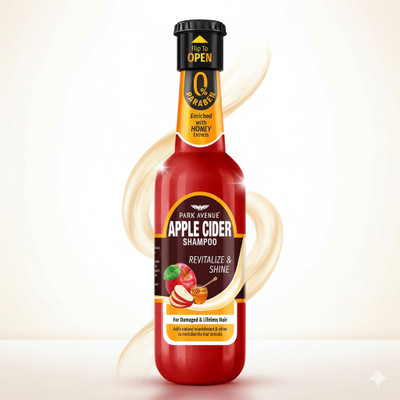 PARK AVENUE Apple Cider Vinegar Shampoo with honey for Damaged and Lifeless Hair 180ml(180 ml)