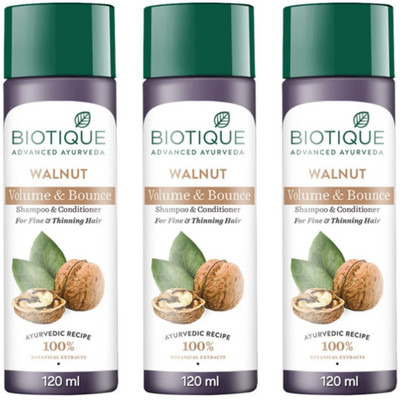 BIOTIQUE Walnut Shampoo 120 ML (Pack Of 3)(360 ml)