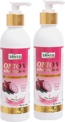 Sansu Onion Shampoo For Reduce Hair Fall ,Smoothens Hair Strands 200ml X 2(400 ml)