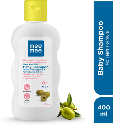 MeeMee Baby Shampoo Olive Extracts, Dermatologist Tested, Hypoallergenic, Tear Free(400 ml)